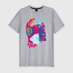 Футболка slim-fit Hip Hop DJ музыка, цвет: меланж