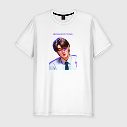 Футболка slim-fit Jeong Wooyoung Ateez, цвет: белый
