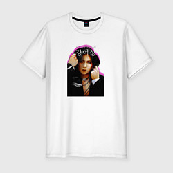 Футболка slim-fit Kang Yeosang Ateez, цвет: белый