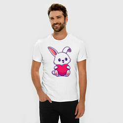 Футболка slim-fit Heart rabbit, цвет: белый — фото 2