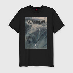 Футболка slim-fit Vladislav горы, цвет: черный
