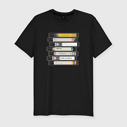 Футболка slim-fit Кассеты из 90-х, цвет: черный