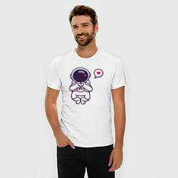 Футболка slim-fit Astronaut love, цвет: белый — фото 2
