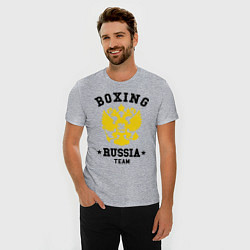 Футболка slim-fit Boxing Russia Team, цвет: меланж — фото 2