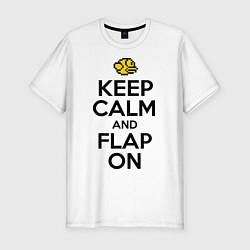 Мужская slim-футболка Keep Calm & Flap On