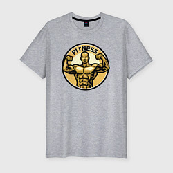 Футболка slim-fit Fitness power, цвет: меланж