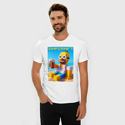 Футболка slim-fit Minecraft and Simpsons collaboration - ai art, цвет: белый — фото 2