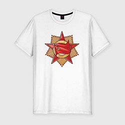 Футболка slim-fit Знамя СССР, цвет: белый