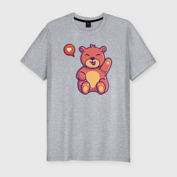 Футболка slim-fit Lovely bear, цвет: меланж