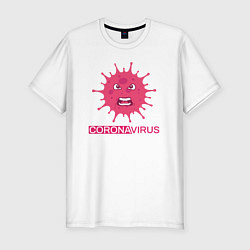 Футболка slim-fit Pink coronavirus, цвет: белый