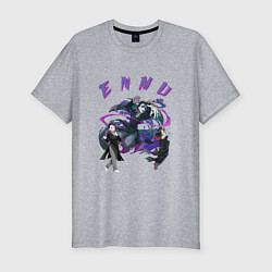 Футболка slim-fit Клинок рассекающий демонов Enmu, цвет: меланж