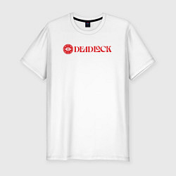 Мужская slim-футболка Deadlock red logo