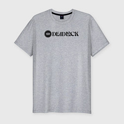 Мужская slim-футболка Deadlock white logo