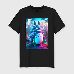 Футболка slim-fit Cool Totoro - cyberpunk, цвет: черный