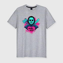 Футболка slim-fit Майкл хэллоуин, цвет: меланж