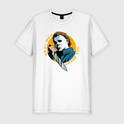 Футболка slim-fit Michael real men chase you, цвет: белый