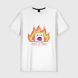 Футболка slim-fit Котик в порядке, цвет: белый