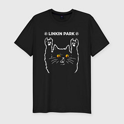 Футболка slim-fit Linkin Park 2024 rock cat, цвет: черный