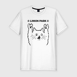 Футболка slim-fit Linkin Park 2024 - rock cat, цвет: белый