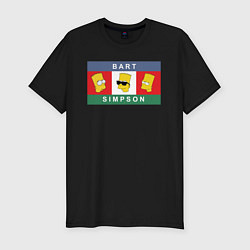 Футболка slim-fit Bart Simpson дикая голова, цвет: черный