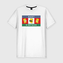 Футболка slim-fit Bart Simpson дикая голова, цвет: белый