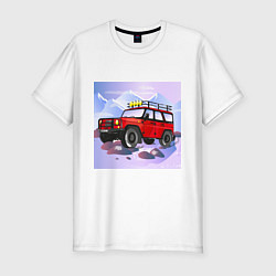 Футболка slim-fit Внедорожник УАЗ Хантер, цвет: белый