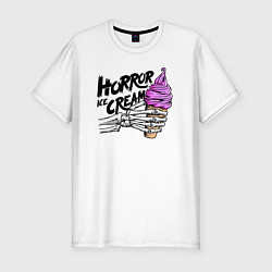 Футболка slim-fit Horror ice cream, цвет: белый