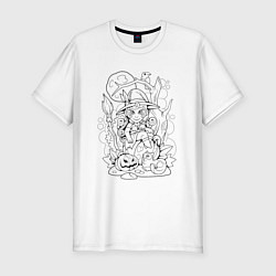 Футболка slim-fit Милая маленькая ведьма, цвет: белый