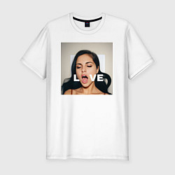Футболка slim-fit Sasha Gray love big angel, цвет: белый