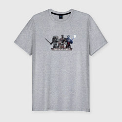Футболка slim-fit Ведьмак 3 дикая охота лого, цвет: меланж