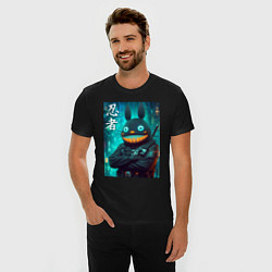 Футболка slim-fit Cyber Totoro - ninja, цвет: черный — фото 2