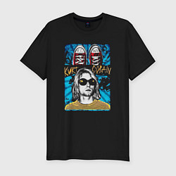 Футболка slim-fit Kurt Cobain rock, цвет: черный