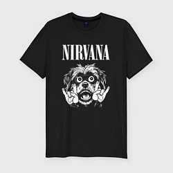 Футболка slim-fit Nirvana rock dog, цвет: черный