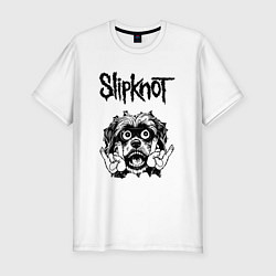 Футболка slim-fit Slipknot - rock dog, цвет: белый