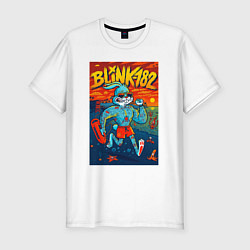 Футболка slim-fit Blink 182 rock, цвет: белый