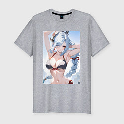 Футболка slim-fit Геншин Шэнь Хэ купальник, цвет: меланж