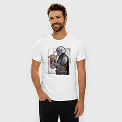 Футболка slim-fit Беби Йода и Мандалорец, цвет: белый — фото 2