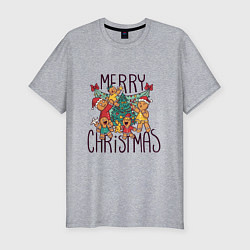 Футболка slim-fit Merry Christmas cookie, цвет: меланж