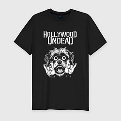 Футболка slim-fit Hollywood Undead rock dog, цвет: черный