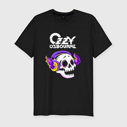 Футболка slim-fit Ozzy Osbourne - неоновый череп, цвет: черный