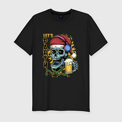 Мужская slim-футболка Skull Santa