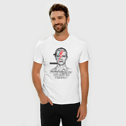 Футболка slim-fit David Bowie police department rochester, цвет: белый — фото 2