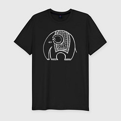 Футболка slim-fit Слонёнок из Индии, цвет: черный