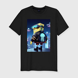 Футболка slim-fit Sponge Bob - cyberpunk, цвет: черный