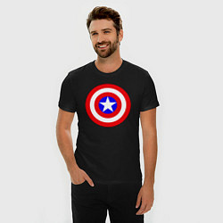 Футболка slim-fit Captain America logo, цвет: черный — фото 2