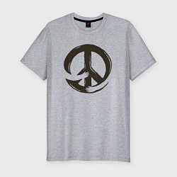 Футболка slim-fit Peace hugs, цвет: меланж