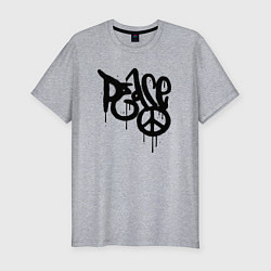 Футболка slim-fit Graffiti peace, цвет: меланж