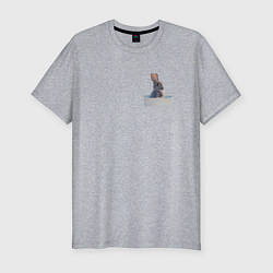 Футболка slim-fit Заяц зимний в сугробе, цвет: меланж
