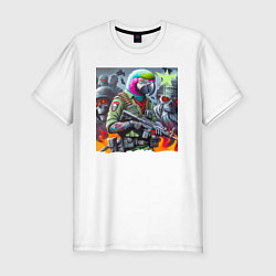 Мужская slim-футболка Cool parrot - special forces