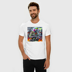 Футболка slim-fit Cool parrot - special forces, цвет: белый — фото 2